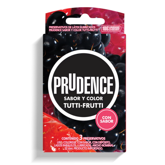 Condones Prudence Sabor y Color Tutti-Frutti x 3