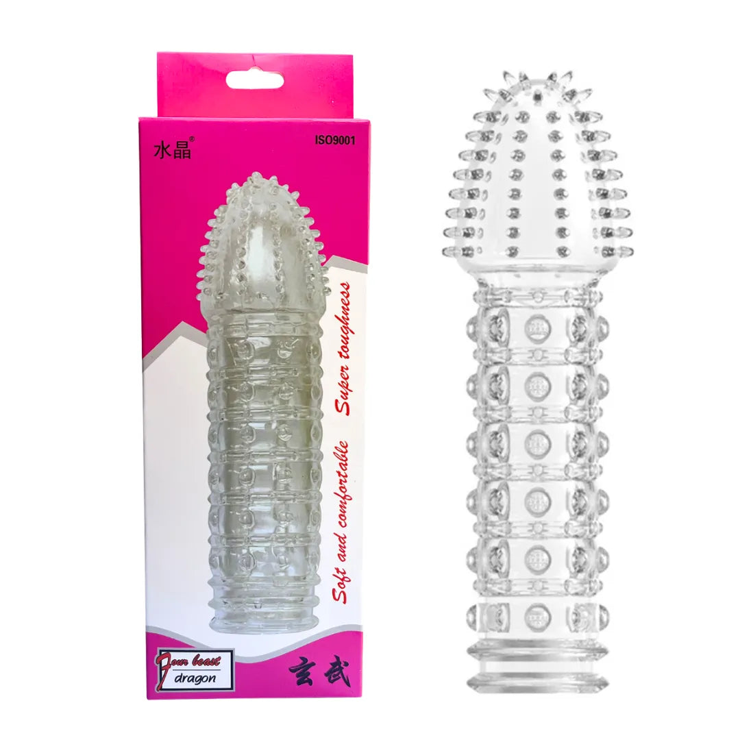 Funda para pene texturizada Transparente Ref-01
