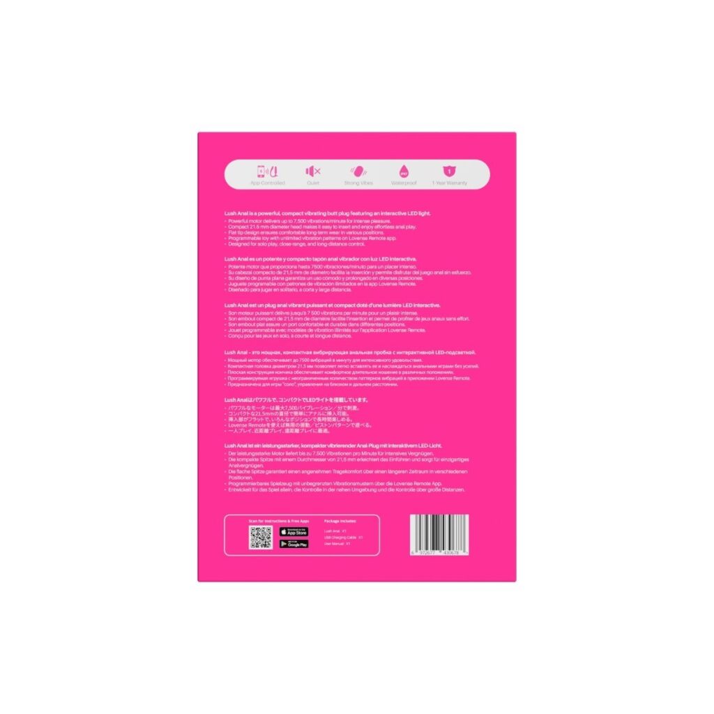 Lush Anal By Lovense Vibrador Controlado por APP