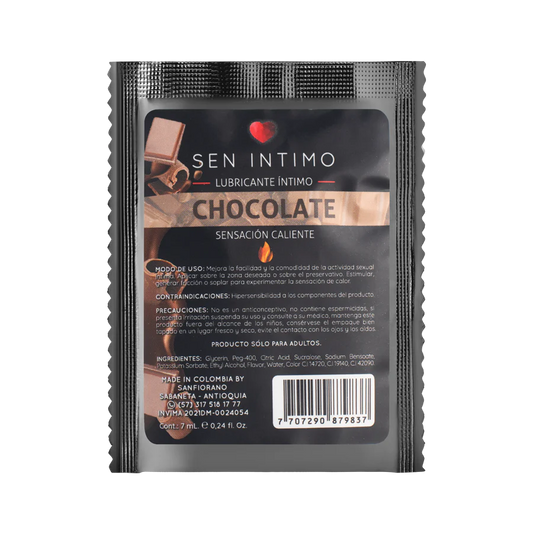 Lubricante Caliente Sachet Chocolate X 7 Ml Sen Intimo