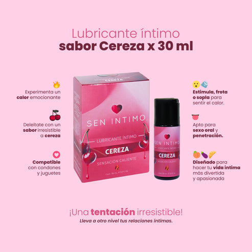 Lubricante Caliente Cereza 30 Ml Sen Intimo