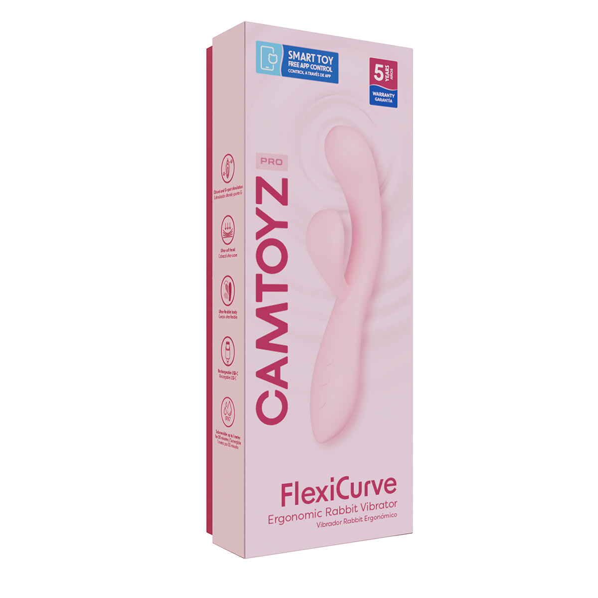 FlexiCurve Vibrador Rabbit Ergonómico con App Camtoyz