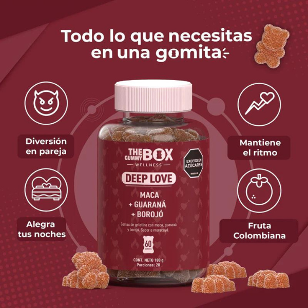 The Gummy Box Deep Love Frasco X60 Gomitas Potenciadoras