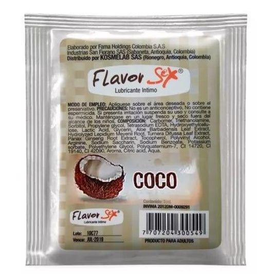 Lubricante Intimo "Caliente" Coco Sachet X 5 Ml Flavor Sex