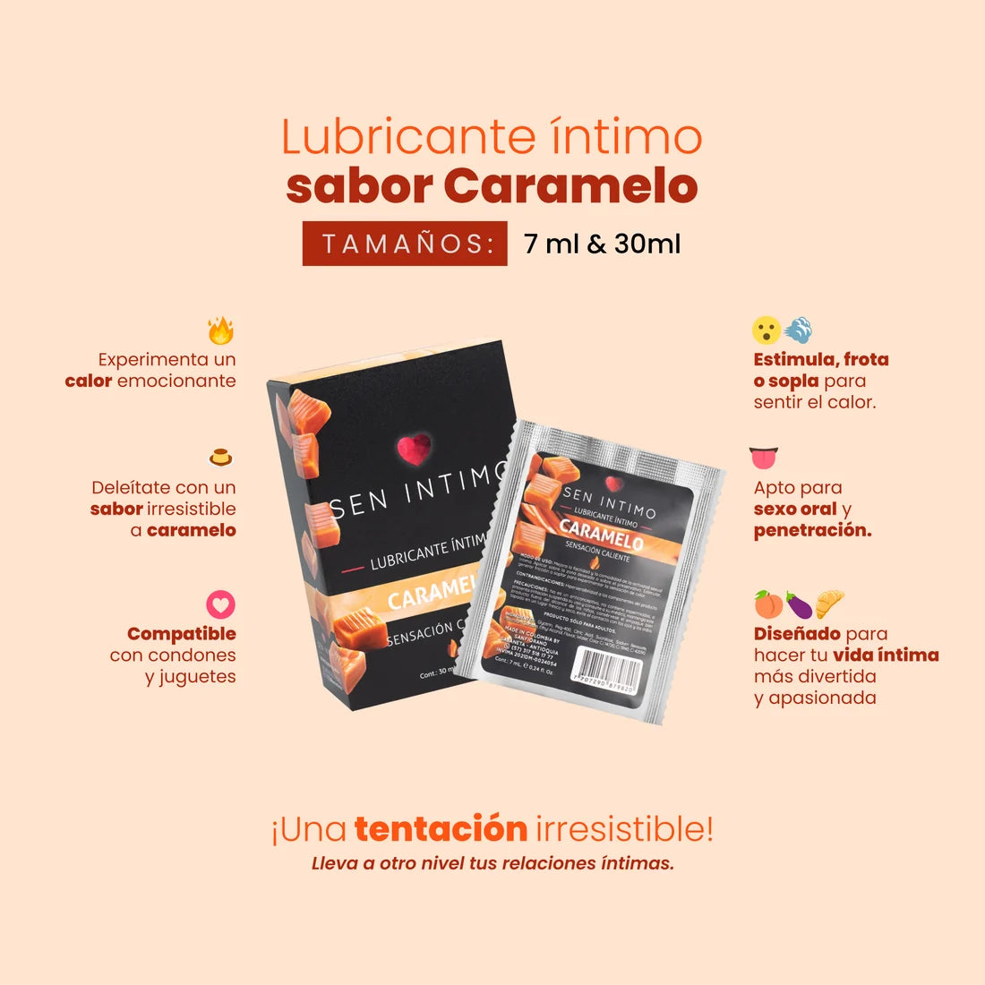 Lubricante íntimo Caliente Caramelo Sen Intimo