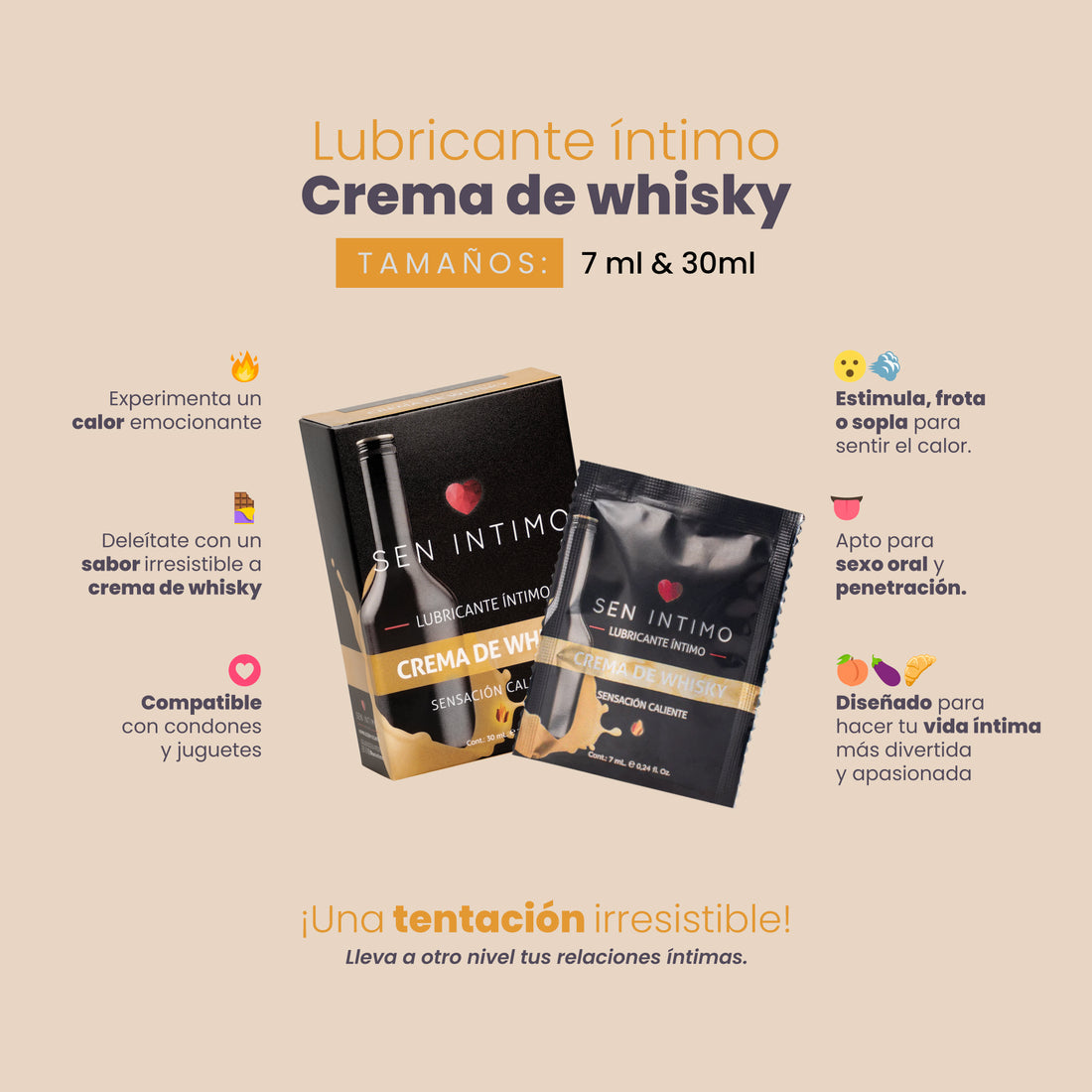 Lubricante íntimo Caliente Crema De Whisky Sen Intimo