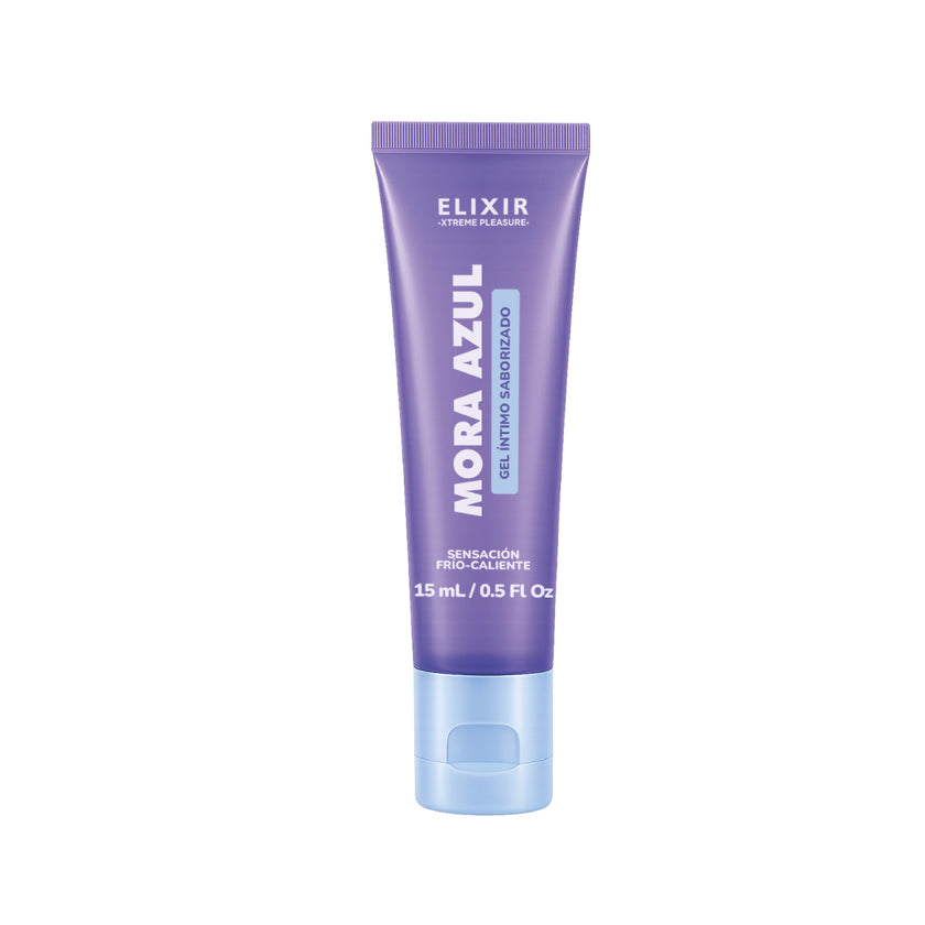 Gel Intimo Saborizado Mora Azul Sensación Fria y Caliente 15 Ml Elixir