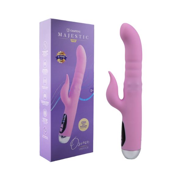 Vibrador Osma con Perlas y Movimiento Carga USB-C Majestic Pro