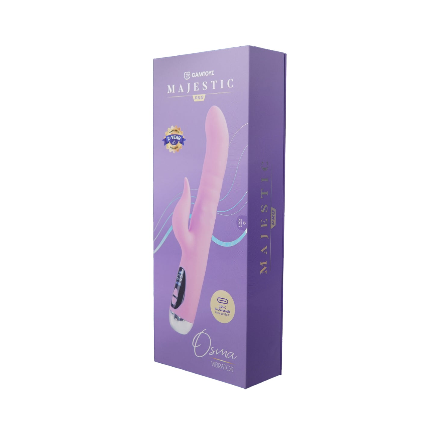 Vibrador Osma con Perlas y Movimiento Carga USB-C Majestic Pro