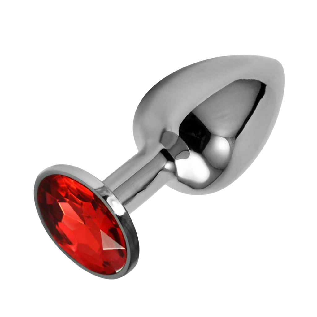 Plug Anal Joya Metálico Plata Talla M