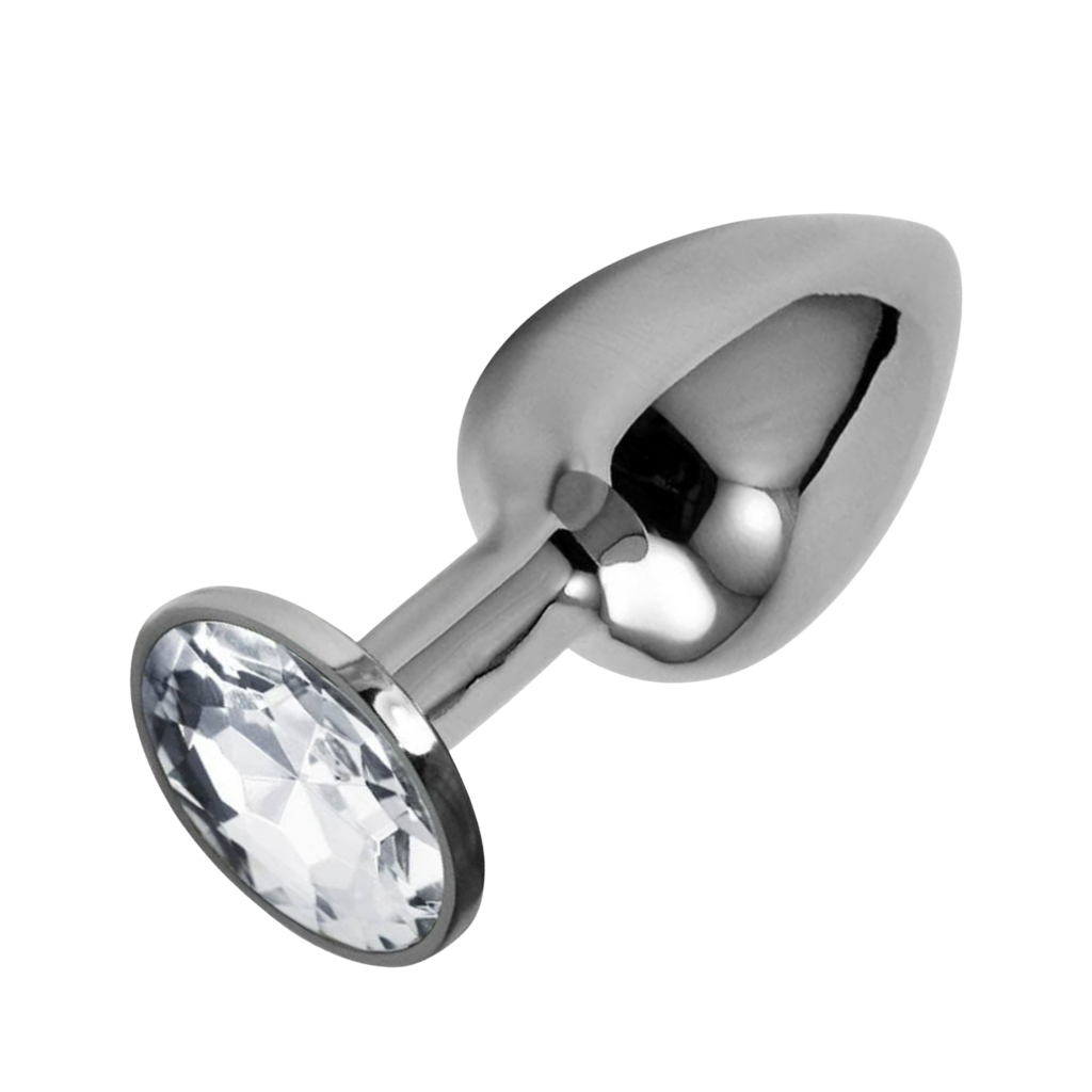 Plug Anal Joya Metálico Plata Talla M