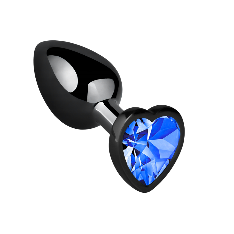 Plug Anal Joya Corazón Negro Metálico Talla S