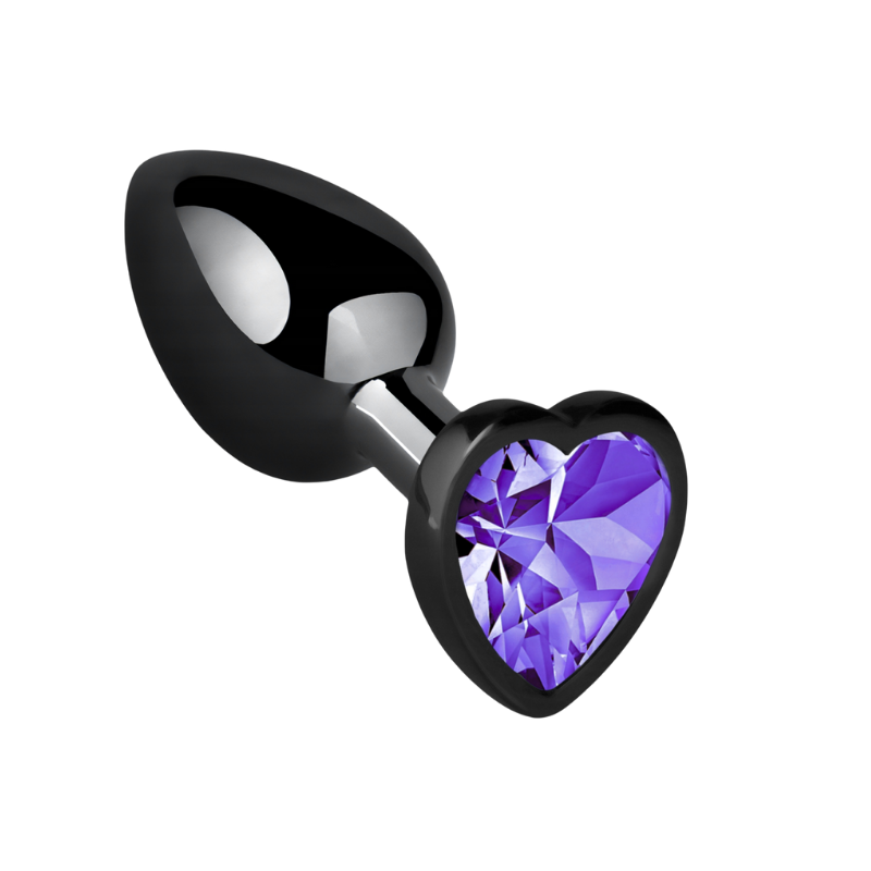 Plug Anal Joya Corazón Negro Metálico Talla S