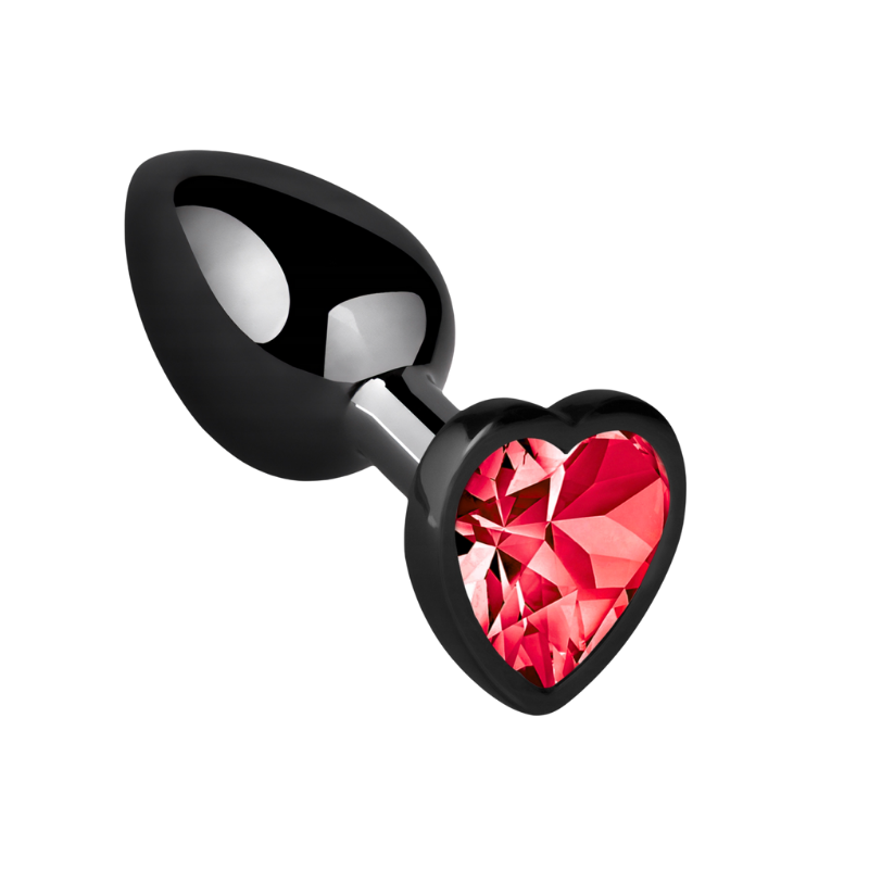 Plug Anal Joya Corazón Negro Metálico Talla S