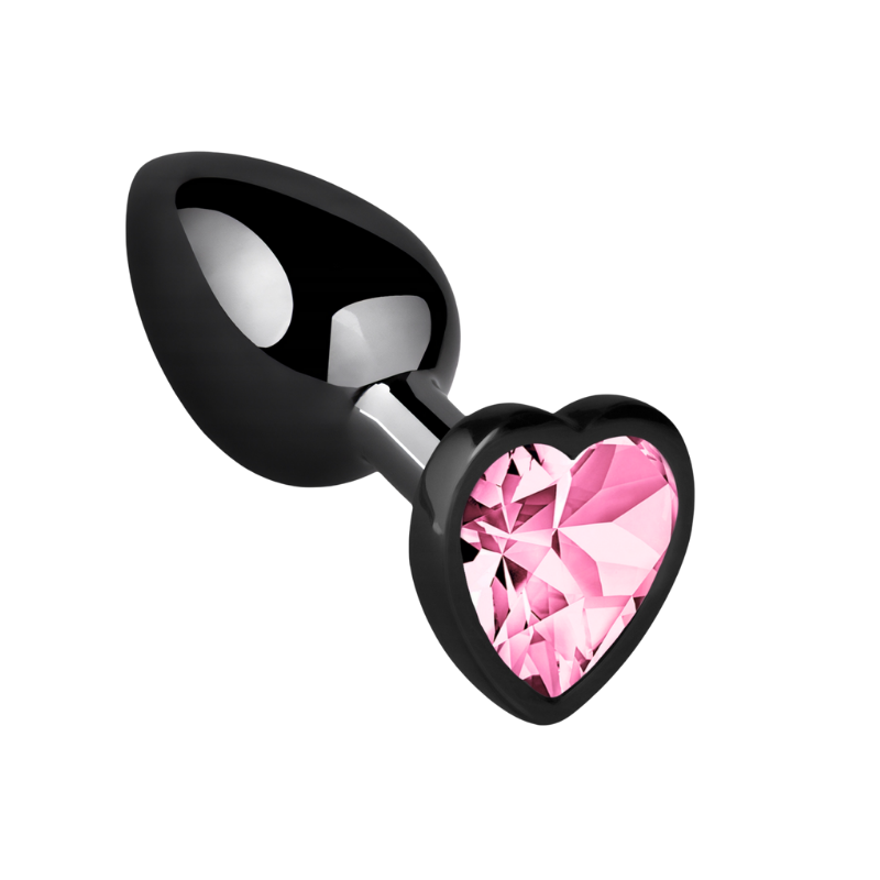 Plug Anal Joya Corazón Negro Metálico Talla S