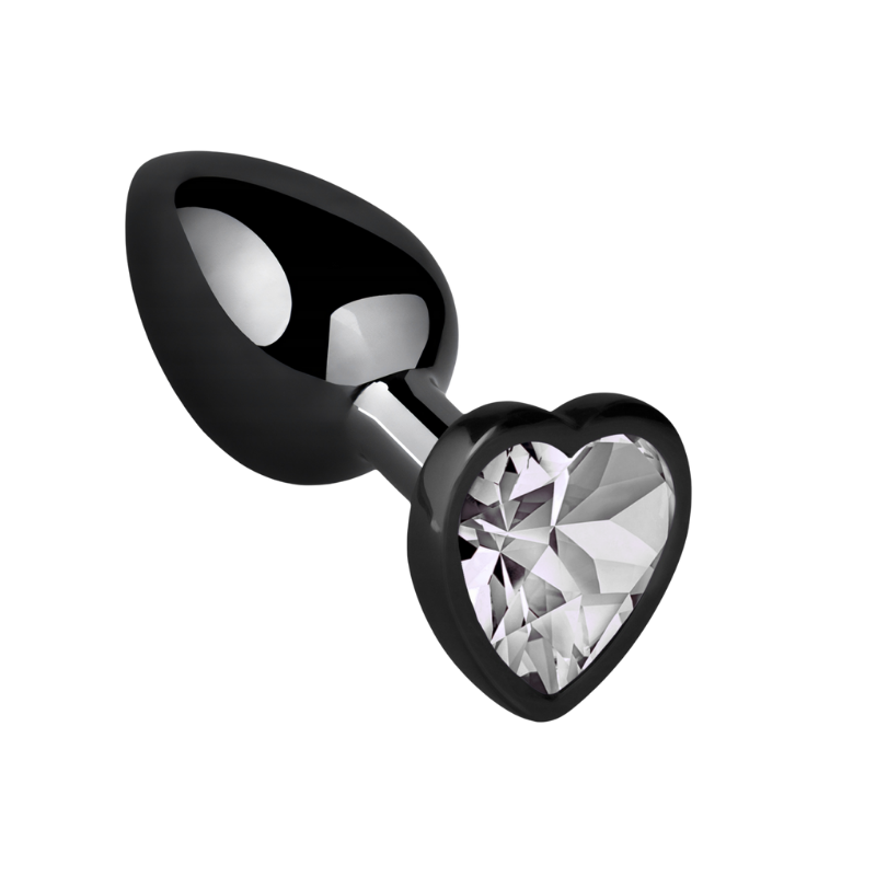 Plug Anal Joya Corazón Negro Metálico Talla S