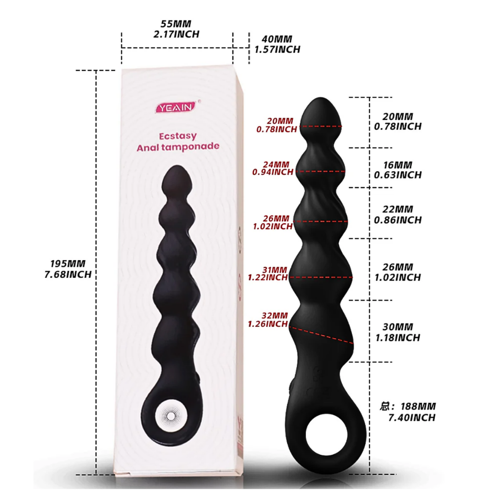 Plug Anal con Vibración 5 Cuentas Progresivas Yeain