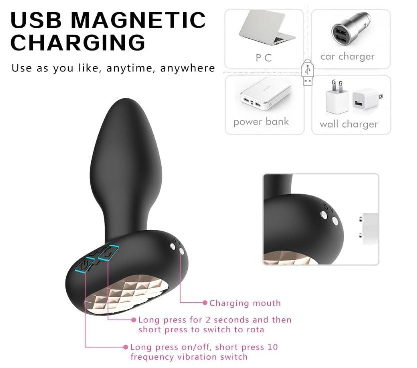 Plug Anal con Vibración Rotating App