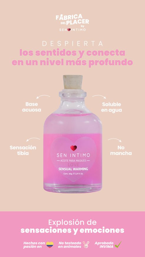 Aceite para masajes Sensual Warming Love x 60ml