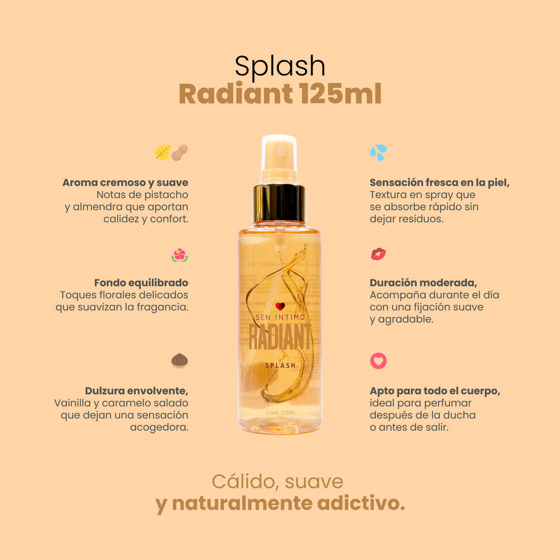 Splash con Feromonas Radiant 125ml