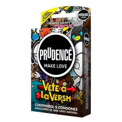 Condones Prudence Vete a La Versh Sabor y Color Chicle x 5