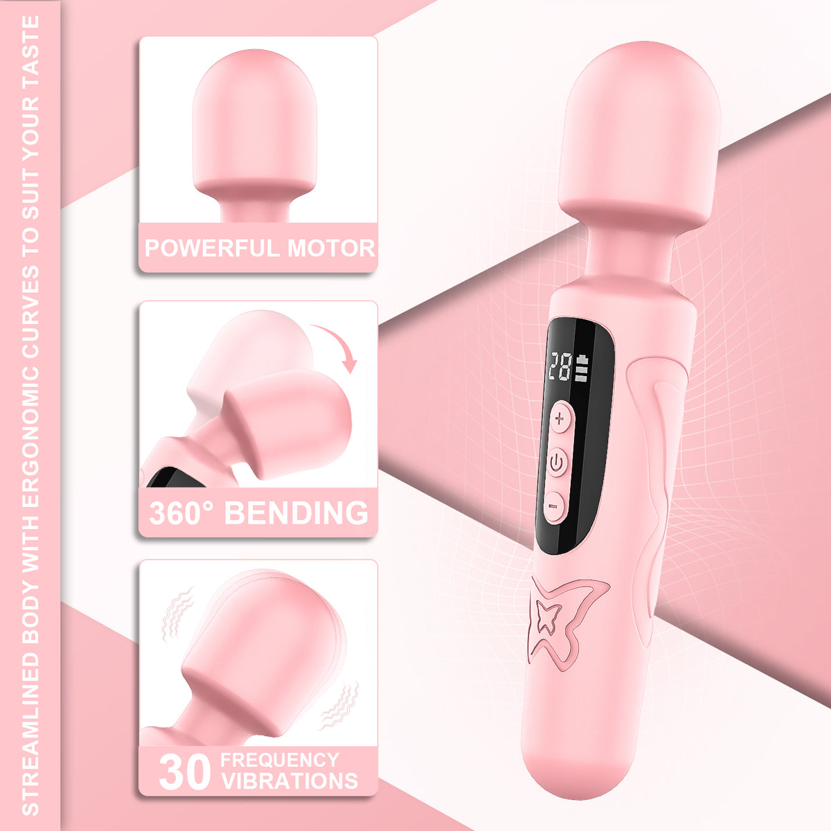 Vibrador Hitachi Monarca con 2 cabezas intercambiables