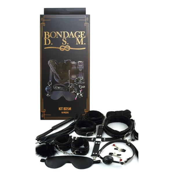 Kit Bondage 10 Piezas Negro