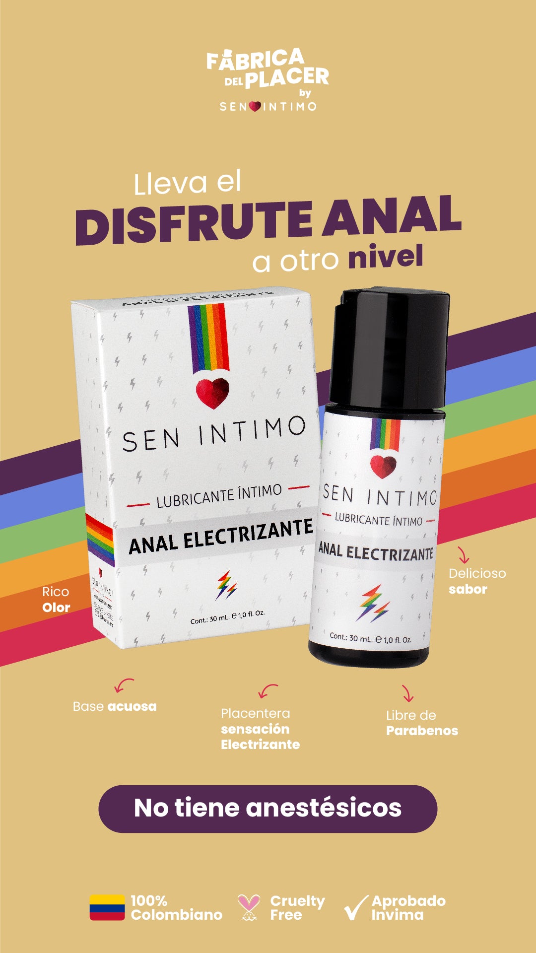 Lubricante Intimo Anal Electrizante x 30 ml Sen Intimo Lugamia Lubricante Intimo Anal Electrizante x 30 ml Sen Intimo Lugamia