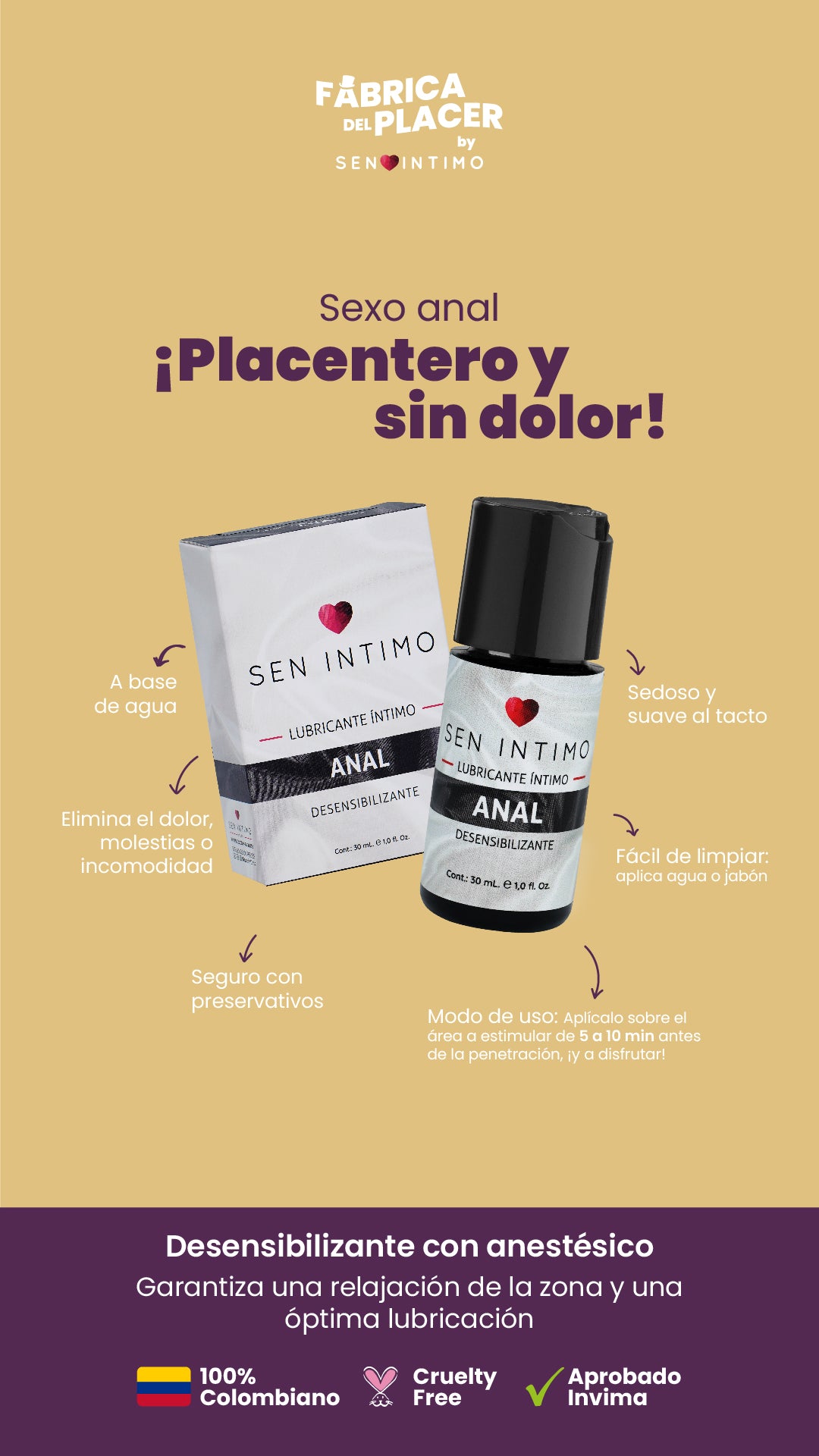 Lubricante Anal Desensibilizante X 30 ml Sen ntimo Lugamia Lubricante Anal Desensibilizante X 30 ml Sen ntimo Lugamia
