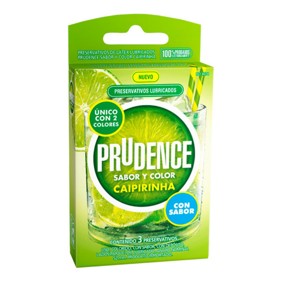 Condones Prudence Sabor y Color Caipirinha