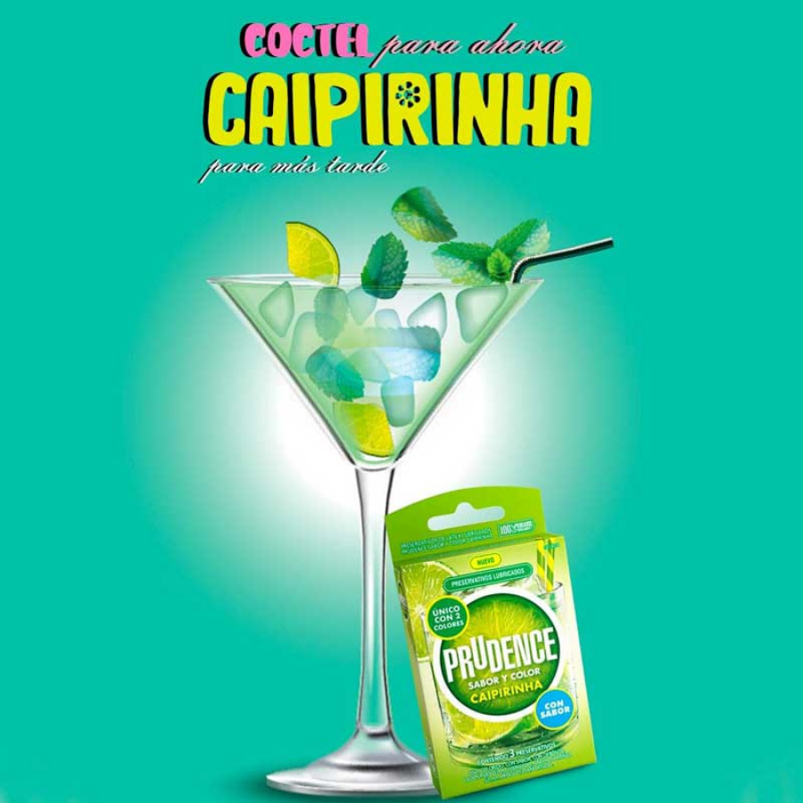 Condones Prudence Sabor y Color Caipirinha