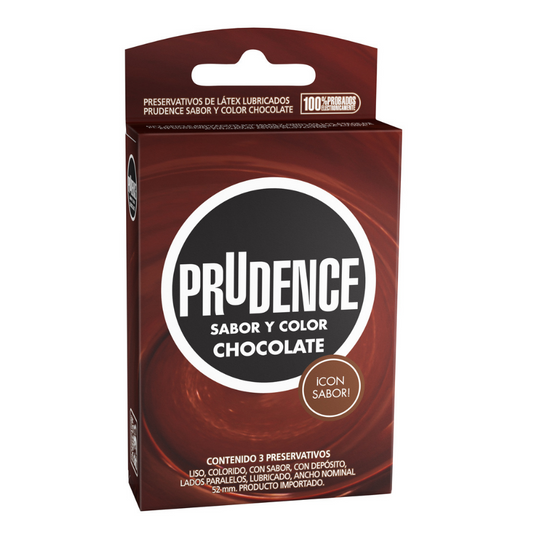 Condones Prudence Sabor y Color Chocolate x 3