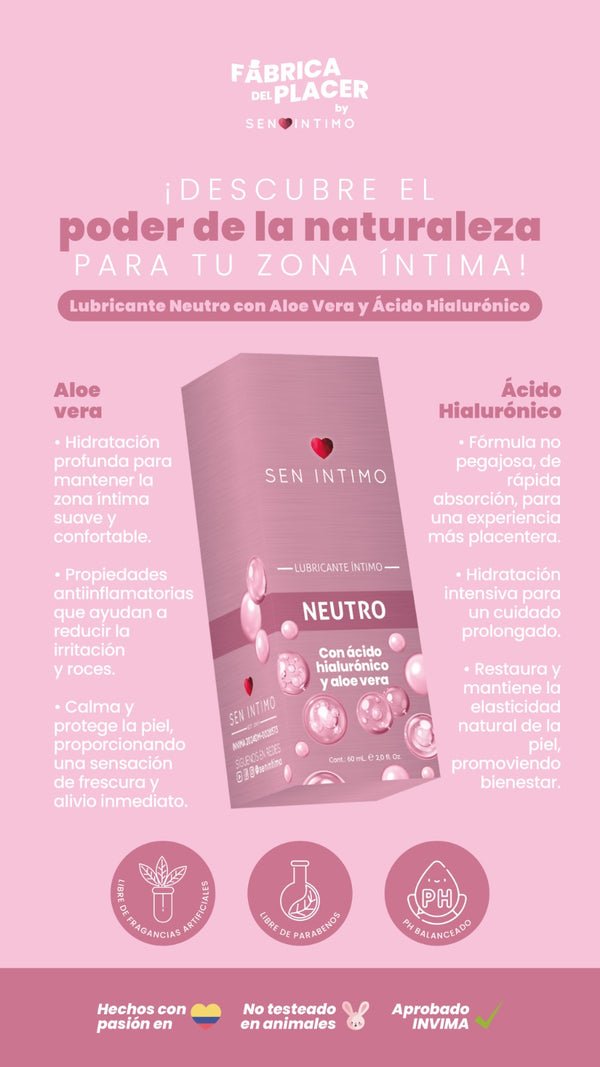 Lubricante Neutro con Ácido Hialurónico y Aloe Vera x 55 ml Sen Intimo