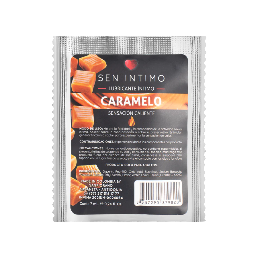 Lubricante Caliente Sachet Caramelo X 7 Ml Sen Intimo