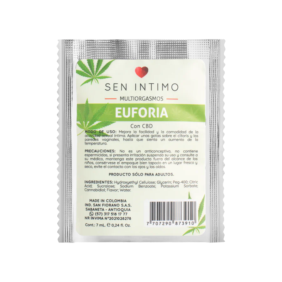Lubricante Multiorgasmos Euforia Sachet X 7 Ml Sen Intimo | Cannabis Lugamia Lubricante Multiorgasmos Euforia Sachet X 7 Ml Sen Intimo | Cannabis Lugamia