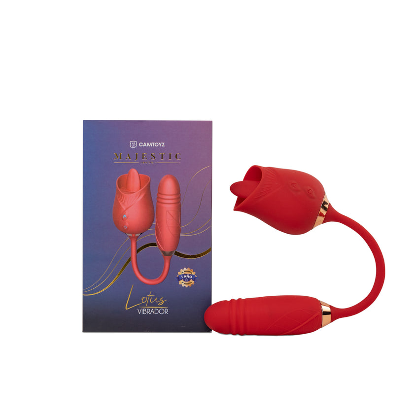 Majestic Vibrador Lotus con Lengua y Bala