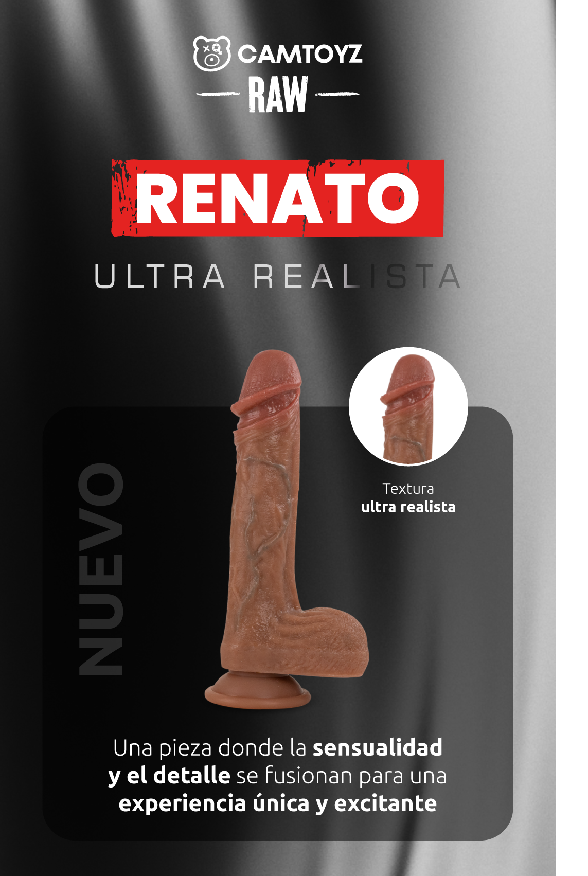 Raw Dildo Ultra Realista Renato 19 cm
