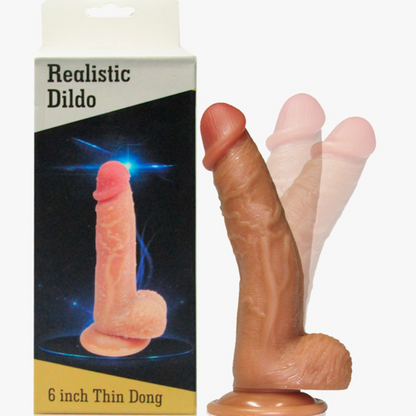 Dildo Realistic 6" Inch Thin Dong Articulado