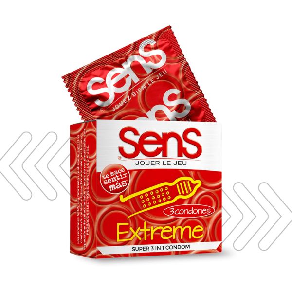Condones Sens Extreme Estrías y Burbujas